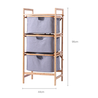 Vente en gros Vêtements pliables écologiques Panier à linge en bambou à 3 niveaux Panier à linge en bambou avec sac de rangement