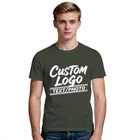 Custom Printed Breathable Premium Quality Men's Red O-Neck Short Sleeve T-Shirt with Logo Text Photo Design Casual Jersey Cotton