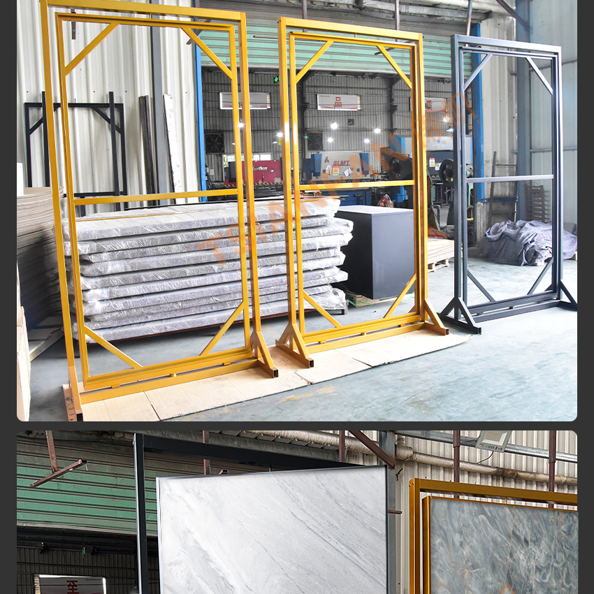 Tsianfan Metal Rotating Quartz Marble Sample Rack Rotate Panel Sintered Stone Slab Rock Plate Large Porcelain Tile Display Stand