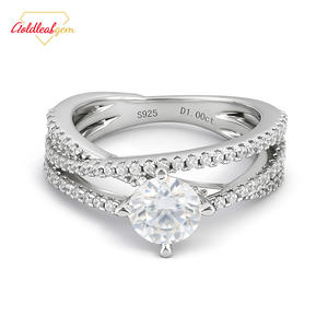 Bague de fiançailles et de mariage en or véritable 18K 14K avec diamant rond cultivé en laboratoire Goldleaf, rapport IGI, HPHT CVD, 1CT 2CT 3 carats, pour femme - Product Image 4