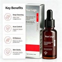 Essence faciale personnalisable de 15 ml, OEM, étiquette privée, sérum nettoyant pour le visage, pour une peau d'apparence saine