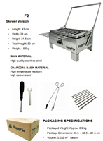 Barbecue au charbon de bois en acier inoxydable avec rôtissoire rotative réglable sans fumée pour restaurant, hôtel, traiteur, fête en plein air, buffet