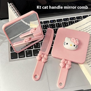 Specchio Cosmetico Portatile Carino a Forma di Cartone Animato con Pettine Integrato, Specchio da Mano Personalizzato per Ragazze e Bambini - Product Image 1