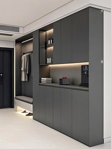 Mueble <span class=keywords><strong>Zapatero</strong></span> Minimalista Independiente con Asas Ocultas, Ranuras Separadas para Botas, Madera Maciza de Abedul y Acero Inoxidable, Mueble para Sala de Estar - Product Image 2