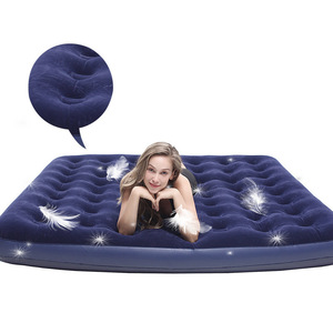 <b>Inflatable</b> Air <b>Mattress</b> 203x152x22cm Tufted Design Portable Outdoor Indoor Use Double Single Size Blue Color - Product Image 2