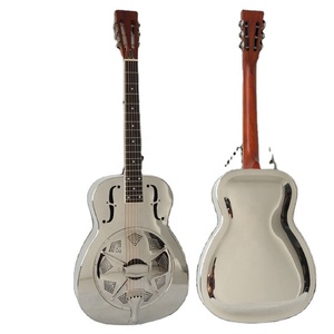Aiersi Brand Glossy Chrome Plated Brass Resonator Guitar O Style Single Cone Acoustic Biscuit Bluegrass Musical <b>Instrument</b> - Product Image 1