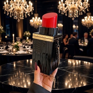 Sac à main en acrylique noir pour femme, forme flacon de parfum <span class=keywords><strong>Paris</strong></span>, sacs de soirée, sacs à bandoulière chaîne, sacs messager vintage, sacs à main style rouge à lèvres pour banquet - Product Image 1