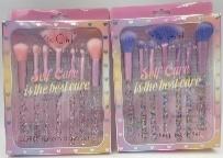 Set di pennelli per trucco Soft Care, 6 pezzi, setole sintetiche, manico in plastica, pennello a ventaglio per fondotinta, trucco viso. - Product Image 3