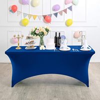 Housse de table TY Classicblue en spandex pour table de 8 pieds, ajustement universel extensible pour fêtes, banquets, mariages, événements et usage domestique
