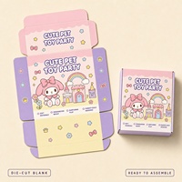 Boîte cadeau personnalisée en carton rose Kawaii pour jouets mignons pour animaux de compagnie, poupées en peluche, autocollants et maisons de jeu