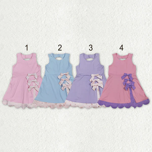 Vestido Deportivo de Yoga para Niñas, Pantalones Cortos de Yoga con Lazos para Bebés y Niñas, Vestido hasta la Rodilla - Product Image 3