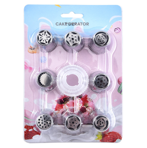 9pcs Nga đường ống Mẹo thiết lập Cookie cupcake bánh nướng xốp và bánh ngọt bánh trang trí thiết lập DIY nướng vòi phun sương giá Mẹo Kit - Product Image 1