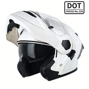 Casco de Moto con Doble Visor, Protección Solar Interior Antivaho, Casco de Motocicleta Modular Abatible Unisex para Turismo - Product Image 1