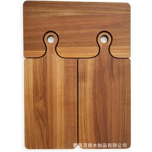 Planche à découper multifonctionnelle en bois, planche à fromage en bois avec poignée, planche à découper en bois massif pour la cuisine, surface de travail - Product Image 3