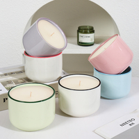 Vente en gros de tasses à bougies vides en céramique pour décoration de table de mariage pour la fabrication de bougies
