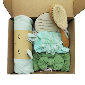 Conjunto <span class=keywords><strong>de</strong></span> regalo para bebé recién <span class=keywords><strong>nacido</strong></span> <span class=keywords><strong>de</strong></span> algodón orgánico personalizado, manta envolvente <span class=keywords><strong>de</strong></span> invierno, conjunto <span class=keywords><strong>de</strong></span> muselina para Baby Shower, ropa <span class=keywords><strong>de</strong></span> cama para niños - Product Image 2