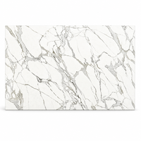 Panneaux de pierre frittée blanche sans joint à multiples faces, effet marbre poli, revêtement mural pour projets de design d'intérieur de luxe