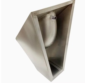 Urinario de Acero Inoxidable Montado en la Pared, Forma Ovalada, Diseño Minimalista, Fácil de Limpiar, Descarga por Gravedad, para Uso Público - Product Image 5