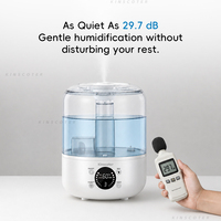 Humidificateur ultrasonique de table avec réservoir de grande capacité de 3 L, commandes numériques et brume fraîche pour bureau et chambre à coucher
