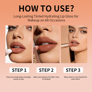 High Quality Long Lasting Nourishing Non <b>Sticky</b> Plumping Makeup Daily Use Fruit-Flavored Moisturizing Glossy Lip Gloss - Product Image 5