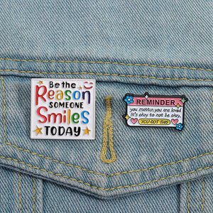 Pin Enamel kutipan positif Anda peduli bros kesadaran kesehatan Mental lencana kerah hadiah perhiasan untuk teman - Product Image 1