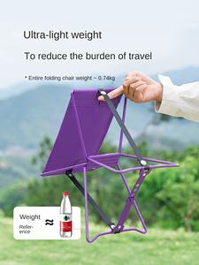 Elegante silla plegable de aluminio portátil con diseño de Banco Little Mazar para acampar al aire libre, tren, viajes, muebles de metal para exteriores - Product Image 3
