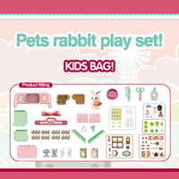 Ensemble de jeu d'imitation en plastique pour filles avec valise de transport et coiffeuse, sac d'école gonflable pour enfants d'âge préscolaire