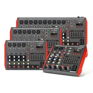 D4-6-8-12 channels professional mixer audio interface dj sound card consoel with phantom power equipment