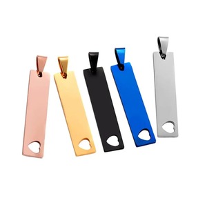 Placa de Identificación Personalizada para Perro, Colgante de Corazón, Acero Inoxidable, para Hombre y Mujer, Joyería Rectangular, Regalo, 5 Colores - Product Image 1