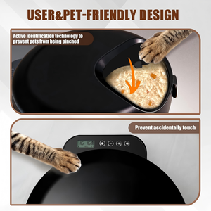 Distributeur automatique de nourriture humide pour chats et chiens avec 2 blocs de glace, en plastique, facile <span class=keywords><strong>à</strong></span> nettoyer, compatible micro-ondes, rechargeable - Product Image 6