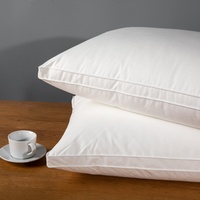 Oreiller de lit en duvet et plumes de canard blanc 100% coton, tissu années 80, motif uni, anti-duvet, fermeté moyenne et ferme pour le soutien du cou