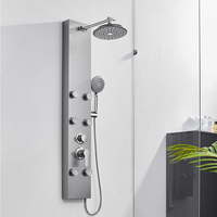 Colonne panneau de douche brossé au Nickel, montage doré Jets de cascade en acier inoxydable 304, mur intelligent pour salle de bain, massage, nouveauté