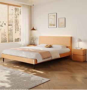 XHA Solid Oak Full Size Storage Bed with <b>Lighted</b> Headboard Chinese Design <b>Space</b>-Saving Durable for Small Apartments - Product Image 5