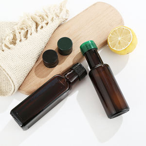 100ml Amber Brown Petite bouteille carrée en verre d'huile de cuisson au miel avec bouchon en plastique <span class=keywords><strong>ou</strong></span> en métal - Product Image 5