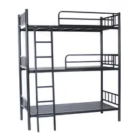 Vuelos de marco de acero de 3 niveles de metal triple camas venta Hotel ejército triple litera para venta cama litera de metal