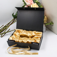 Personnalisé Coloré Réutilisable Pliant Noir Dur Grande Boîte Cadeau Avec Couvercle Pour Vêtements De Luxe Ruban Magnétique Boîte Cadeau Emballage