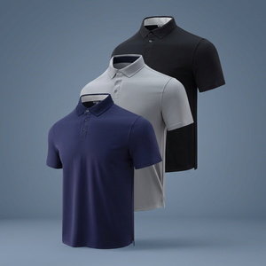 Paquete de 3 Prendas Deportivas de Golf de Secado Rápido con Bolsillo en el Pecho, Transpirables, de Poliéster, para Hombre, con Marca Personalizada - Product Image 3
