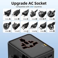 Adaptateur de prise universel multi-pays Worldplug Custom 3AC GaN 35W avec prise de type C