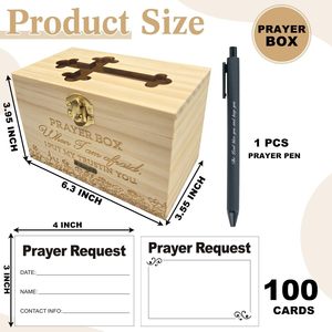 Wooden Prayer <b>Box</b> Rectangular <b>Lockable</b> <b>Storage</b> <b>Box</b> With Cross Design For Religious Use - Product Image 5