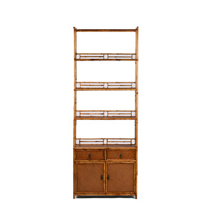 Meuble de rangement en bambou Meilu avec tiroir et portes pour la présentation de théières et de livres - Product Image 4