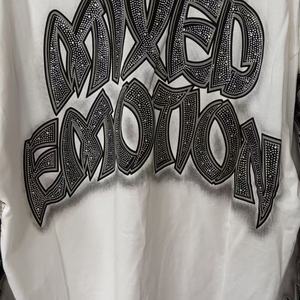 Vente flash : Sweat-shirt à col rond surdimensionné rétro en coton 100% tissé et brodé, streetwear de haute qualité, hoodies MIXED EMOTION pour hommes - Product Image 4