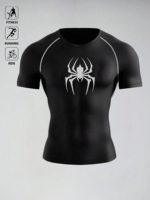 T-shirts de sport pour hommes à manches courtes, coupe ajustée, imprimé géométrique, à séchage rapide, haute élasticité, best-sellers