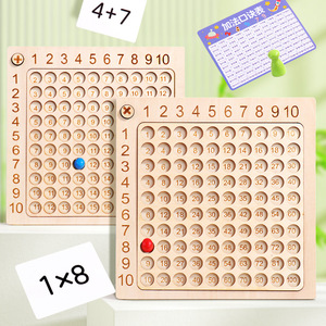 Giocattoli Matematici Montessori per l'Apprendimento Prescolare, Tavola di Addizione, Sottrazione e Moltiplicazione in Legno e Carta, Giochi Unisex - Product Image 2