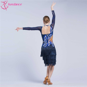 L-17198 Kid vestido de actuaciones de baile latino adulto, vestido de borla de rumba de <span class=keywords><strong>toro</strong></span> de baile de manga larga - Product Image 6