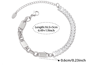 Bracelet chaîne en cristal taillé émeraude plaqué or, bijoux classiques pour femmes, pour les soirées - Product Image 3