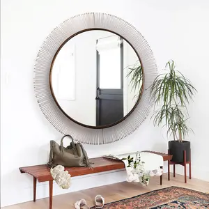 优质酒店现代浴室向日葵装饰镜高端家居走廊背景墙定制奢华镜