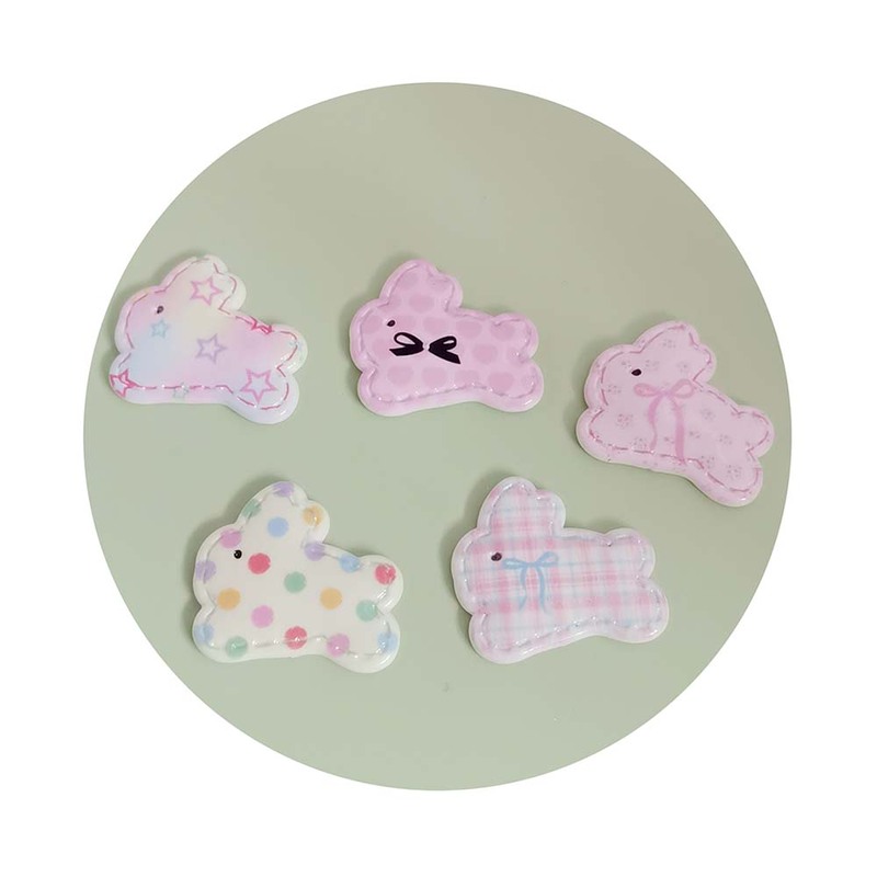 100pcs bag Pink Rabbit Animal Charms