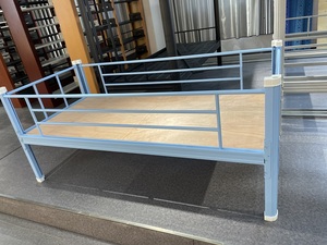 Steel <b>Single</b> <b>Beds</b> for School Dormitories and Construction Site Workers Modern Design Bedroom Funiture Metal Full Size <b>Bed</b> Frame - Product Image 5