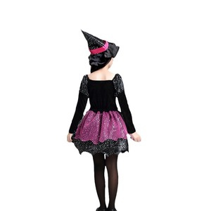 Costume de sorcière d'Halloween pour enfants de 5 à 7 ans, en lin, pour photographie, spectacle de danse, tenue de cosplay - Product Image 5