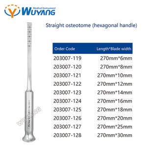 Instrument d'orthopédie, ostéotome, burin droit et incurvé, couteau à os d'orthopédie, <span class=keywords><strong>instruments</strong></span> chirurgicaux par Wuyang Medical - Product Image 1